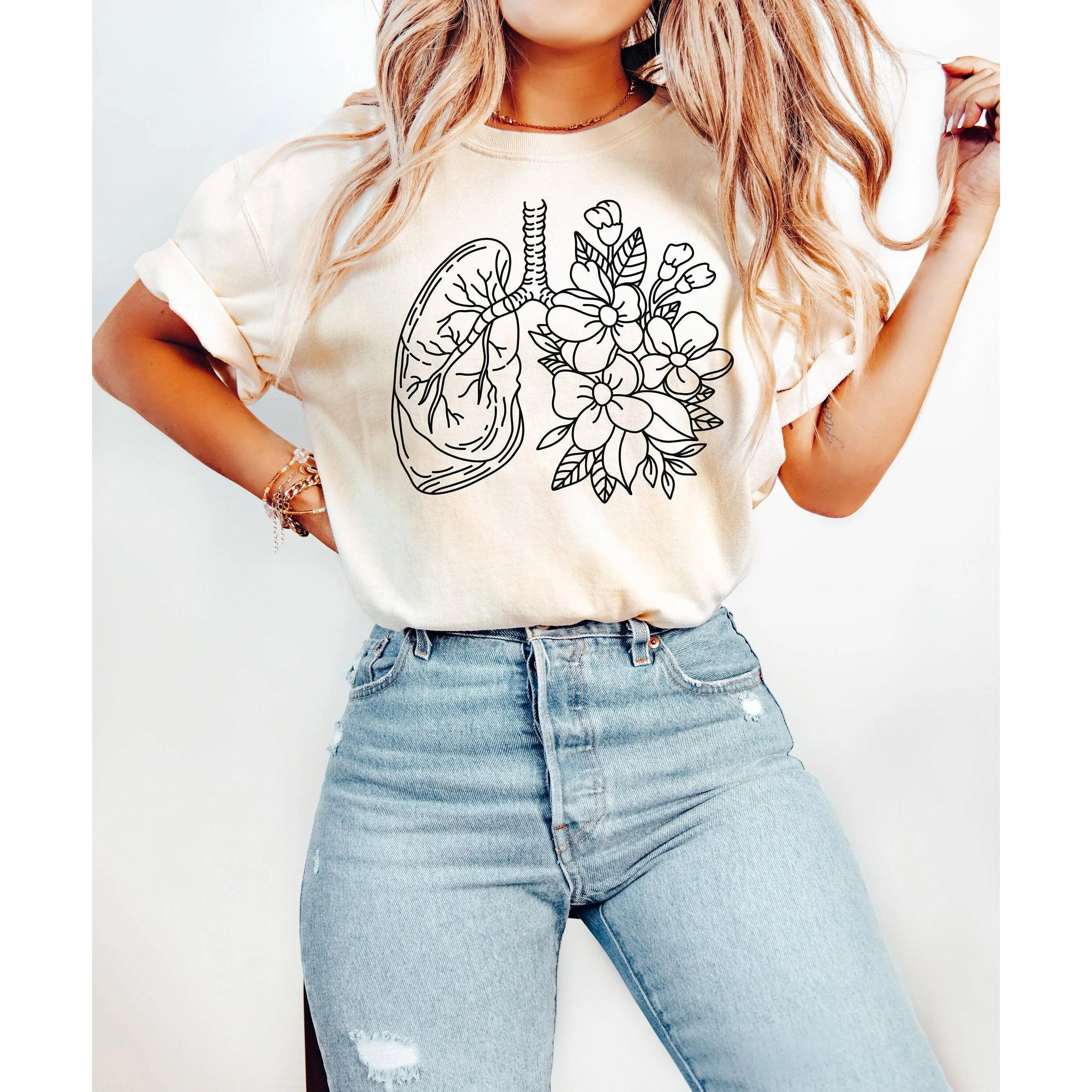 Anatomical Lung Shirt, Therapist Sweatshirt, Floral Lungs Hoodie, Respiratory Graphic Tees, Nurse Shirt, Lung T-Shirt, Breathe Shirt