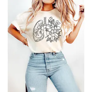Anatomical Lung Shirt, Therapist Sweatshirt, Floral Lungs Hoodie, Respiratory Graphic Tees, Nurse Shirt, Lung T-Shirt, Breathe Shirt