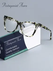 Protagonist Aura Chic Nude Champagne Cat Eye Anti Blue Light Glasses - Anti Glare, Versatile Eyewear That Elevates Any Outfit