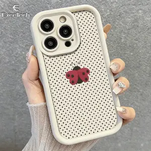 Cute Ladybug Polka Dot Phone Case for iPhone17 Pro Max/11/12/13/14/15/16/17/XS and Compatible with the Samsung Galaxy S26 Ultra/S25/S24/S23/S22 series; features a precision-cut design for a snug fit, providing comprehensive protection.25