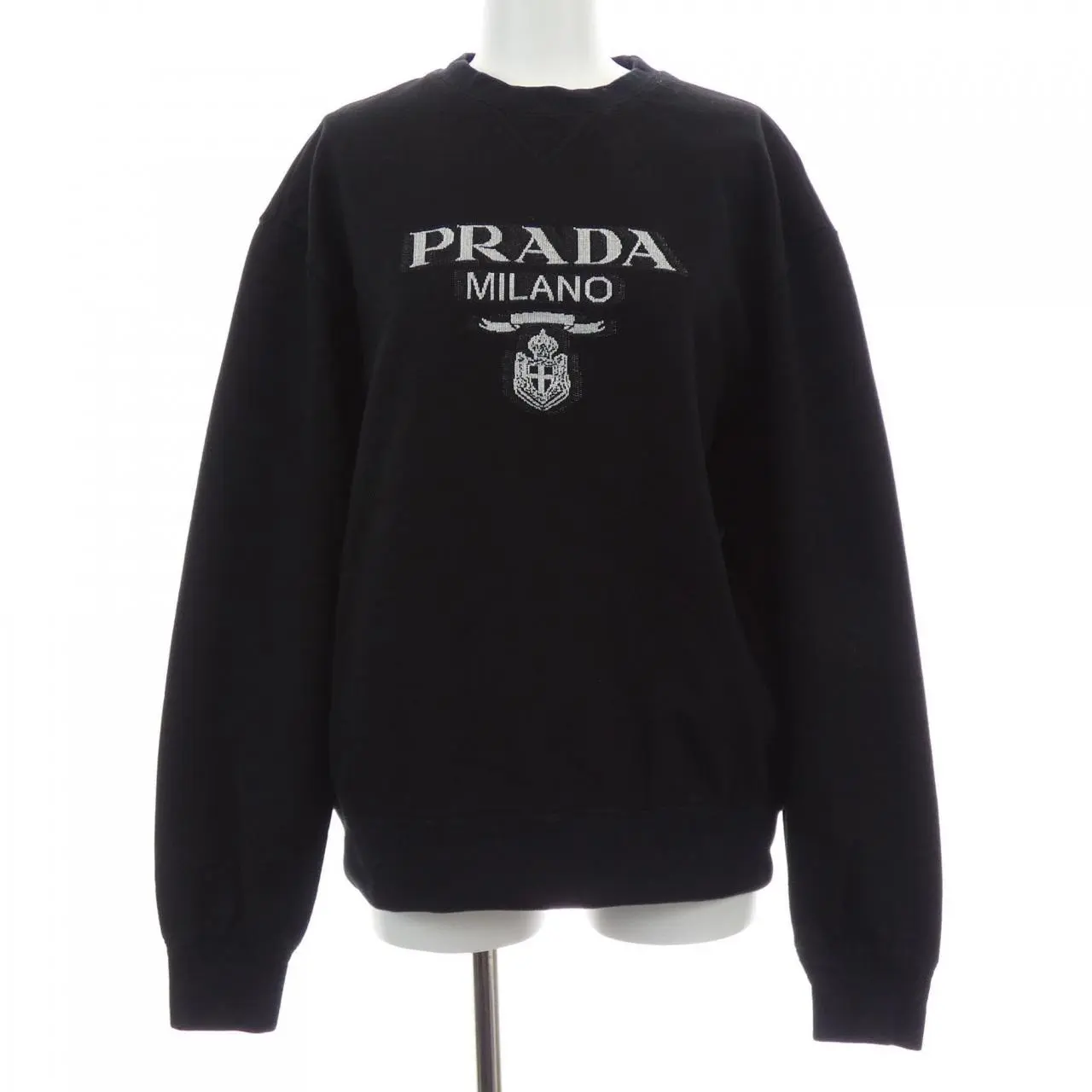 Pre-owned PRADA Cotton Small Leather Goods Lettering Logo Sweatshirt