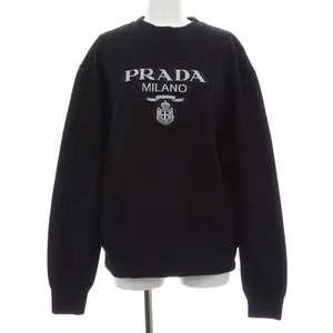 Pre-owned PRADA Cotton Small Leather Goods Lettering Logo Sweatshirt