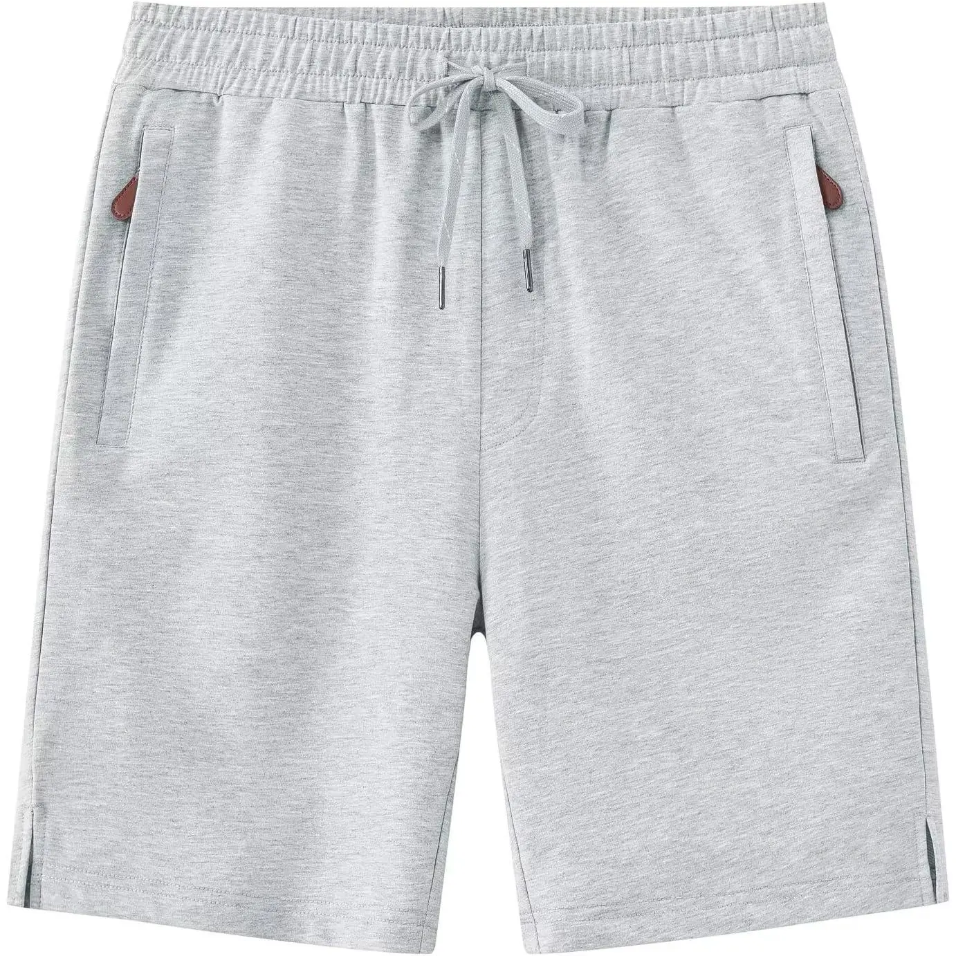 Yundobop Men's Casual 7" Inseam Shorts Cotton Drawstring Zipper Pockets Elastic Waist Summer Sweat Shorts