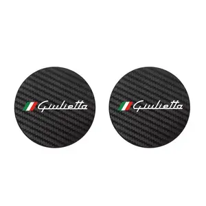 For Alfa romeo Giulietta-1 2Pcs Car Coaster Water Cup Bottle Holder Anti-slip Pad Mat Silica Gel Bottle Holder Pad