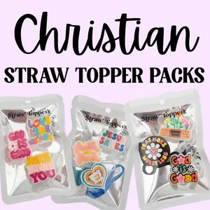 Straw Topper 3 pack - Christian Jesus Heals, God is Good