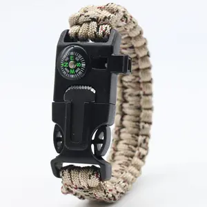 Outdoor Gear Parachute Rope Bracelet Survival Tool 5-in-1 Multifunctional Camping Adventure Lifeline with Compass Essential for Outdoor Enthusiasts