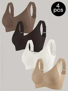 4-Pack Women's Wire-Free Lifting Bras withSeamlessPadded Butt-Lifting Underwear, AdjustableSupport everyday