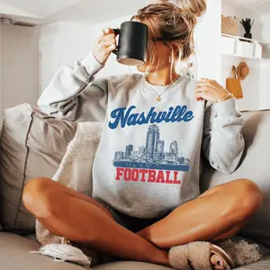 [Sale Up To 50%] - Tennessee Football Sweatshirt - Unisex Football Crewneck Fan Gear - Titans Sweatshirt - Vintage Football Crewneck