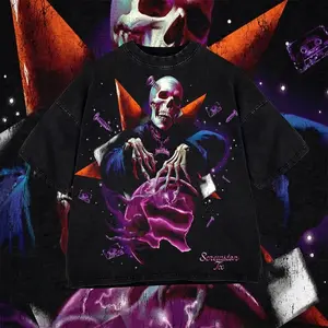 Screw Of Devil Cool Texas Washed T-Shirt For Men, Graphic Vintage Acid Wash Heavy Cotton Tee, Streetwear Football Oversized Cowboys Texas Mexican Fans, Made In US