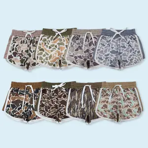 Brown camo kids girls summer shorts