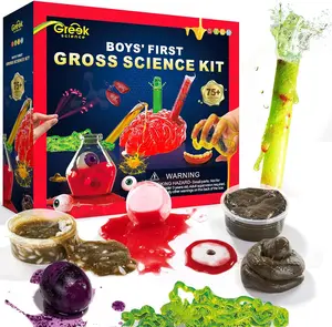 Boys First Gross Science Kit for Kids Age 6-12, Science Slime Kit for Boy, Christmas Birthday Gift Ideas, Chemistry Set with Brain Dissection, Poop Experiment, STEM Toys