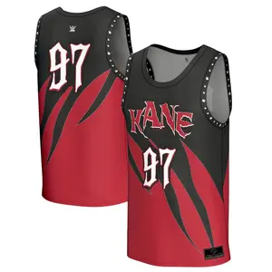 WWE Kane 97 3D Tank Top Jersey – Red Black Claw Scratch Print, Unisex Oversized Basketball Tee, Wrestling Fan Gift, Street Casual Spring Fall Shirt