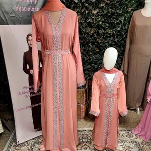 mom and me abaya pink