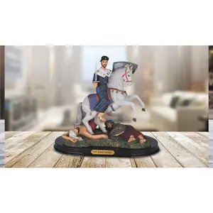 12"H Blue Saint Santiago Statue Holy Figurine Religious Decoration