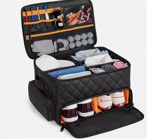 2 Layer Golf Trunk Organizer with Individual Ventilation, Ideal for Golf Car Storage and Organization