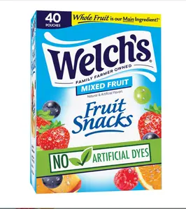 Fruit Snacks, Mixed Fruit, Bulk Pack, Individual Single Serve Bags, 0.8 oz (Pack of 40)