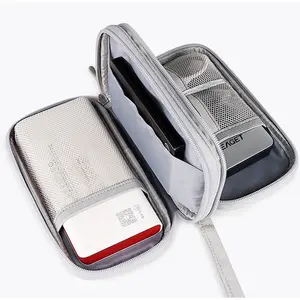 Electronic accessories cable storage bag, charger, headset, hard drive, charging bank, protective cover portable cable storage bag, multi-cell makeup bag, multi-function data, waterproof zipper fixed storage bag for outdoor travel