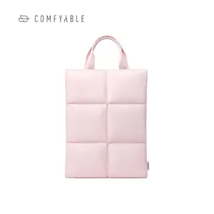 Comfyable Puffy Laptop Sleeve 13 14 Inch, Quilted Puffer Laptop Carrying Case with Handle, Pillow Case Compatible for MacBook Air/Pro M5 M4 M3 M2 Pro/Max, MacBook Neo A18 outdoorfun