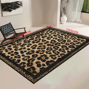Modern Style Leopard Print Rug, Soft Comfortable Washable Large Carpet, Ideal for Hotel Living Room Bedroom Floor Mat, Animal Print Rug
