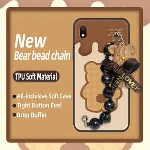 Waterproof Anti-knock Phone Case For Samsung Galaxy A10 soft case Simplicity silicone Cartoon Black pearl pendant protective case cute Dirt-resistant Skin-friendly feel Back Cover