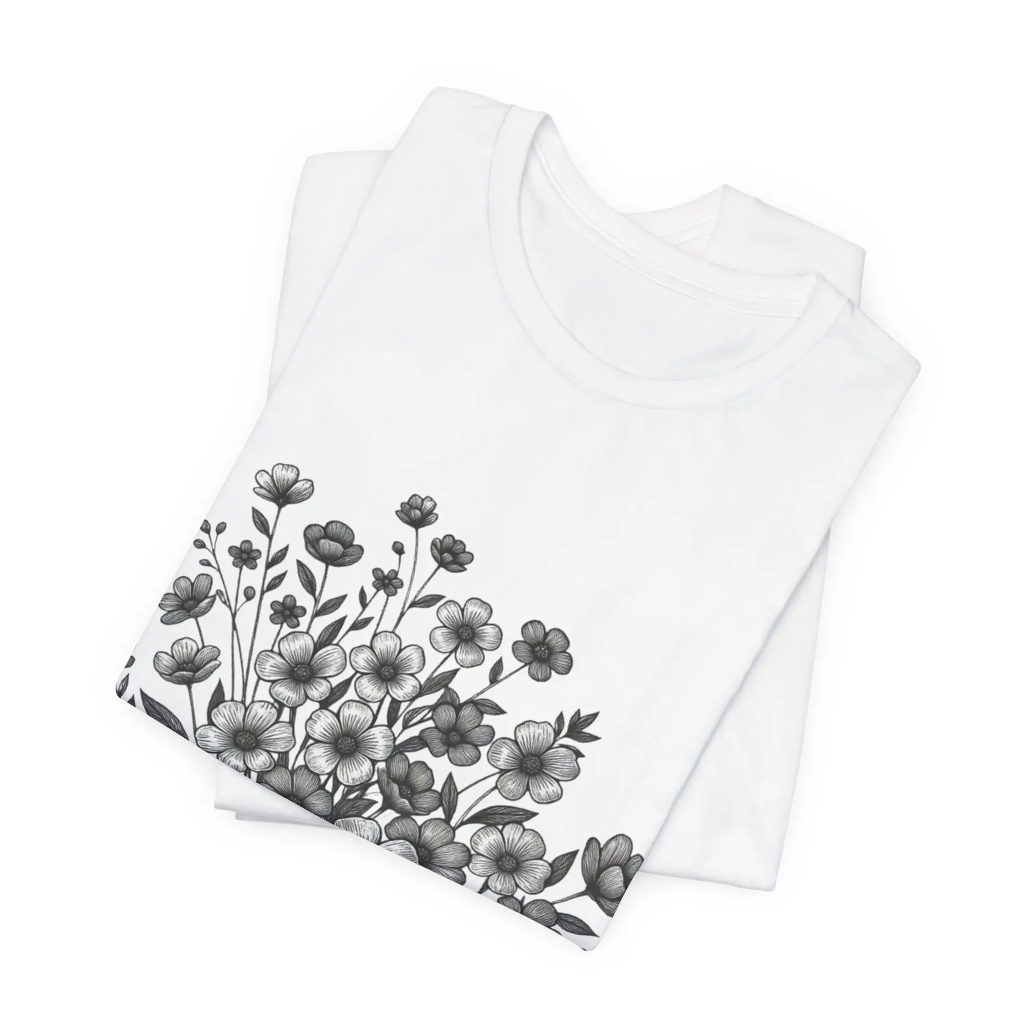 Make Today Beautiful floral boutique T-Shirt | hand-drawn black floral tee