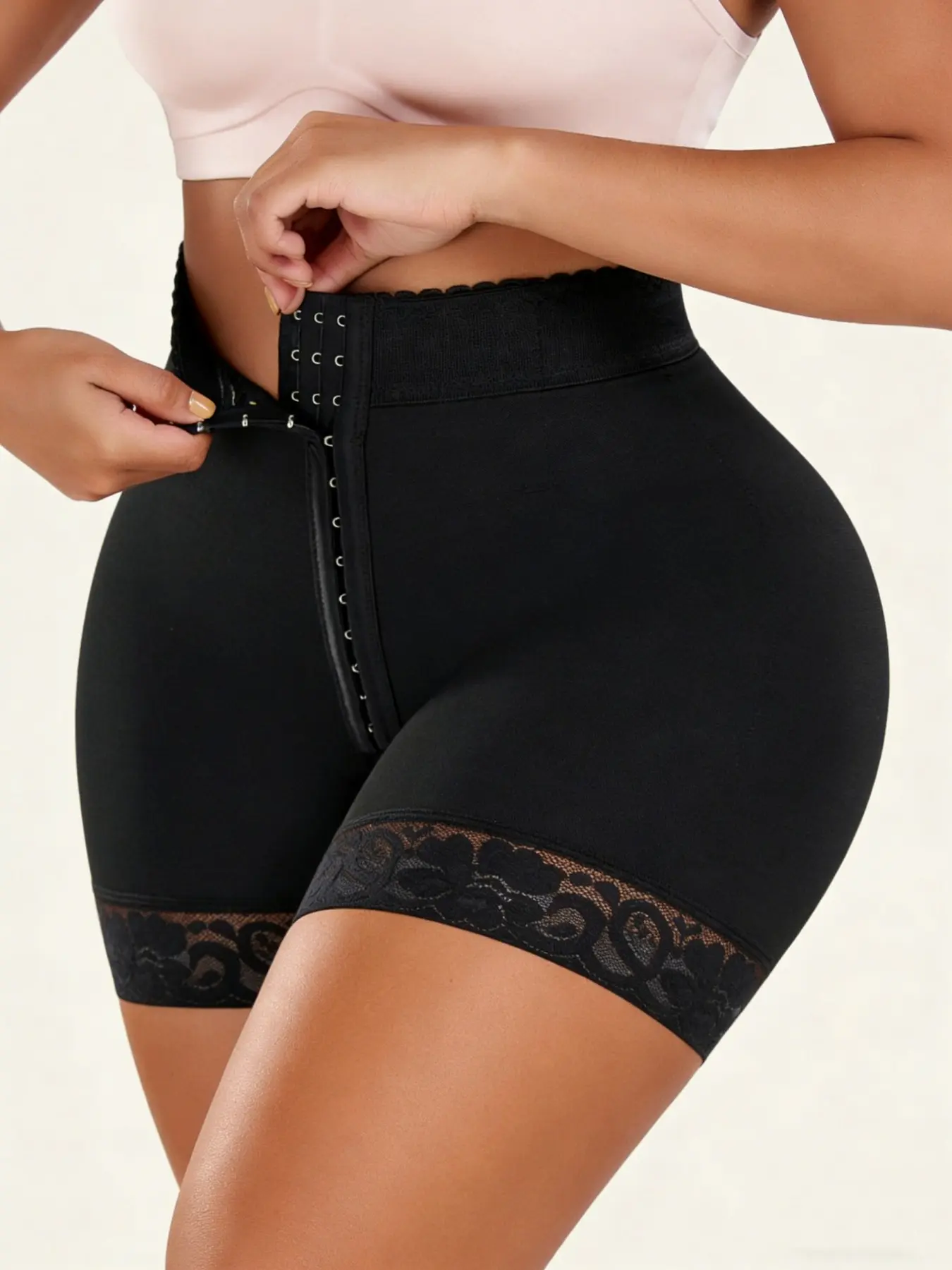 1 High Waist Single Button Shaping Panty, Fajas, Colombian Shapewear, Shapewear Lace Bottoms, Sexy Lace Shorts, High Elasticity Panties, Breathable Briefs with Zipper Crotch, Womenswear, Underwear, Body Shaping Underwear, Suitable for Daily,Sport,Yoga