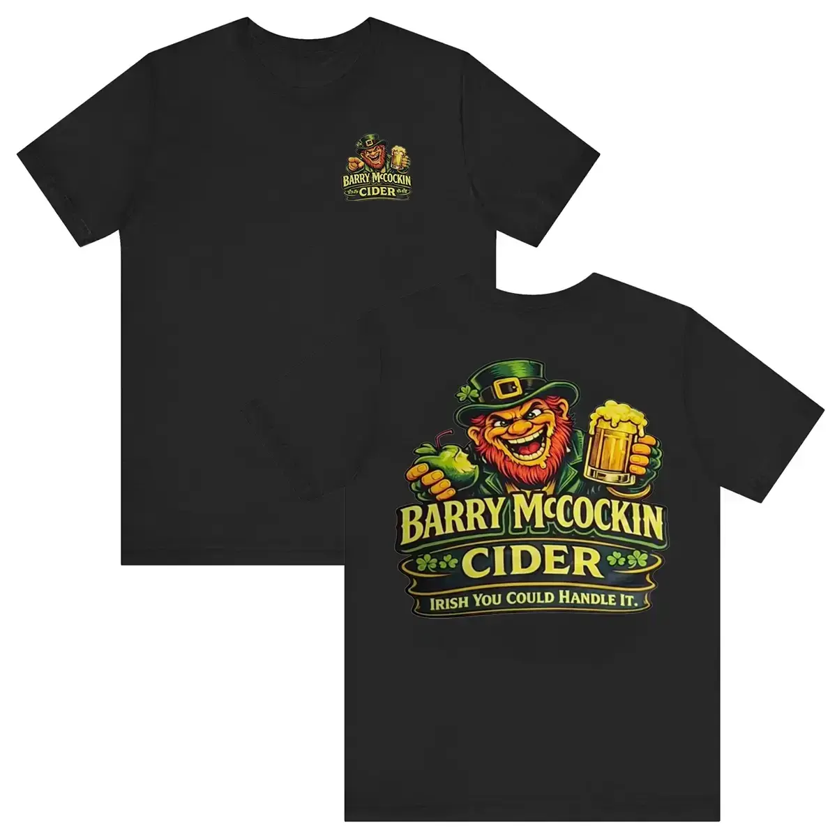 Barry McCockin Cider Men's Funny Graphic Streetwear T-Shirt - Hilarious Irish St. Patrick's Day Design, High-Quality Cotton Unisex Menswear Tee, Soft Classic Fit Sleeves for Casual Everyday Vibe Wear xt01, Tshirt