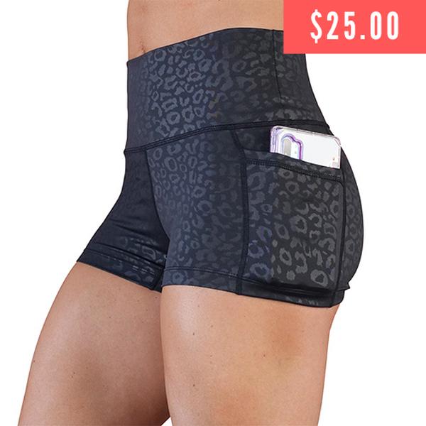 Shorts | Black Leopard