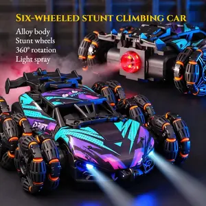 ABS Plastic 6x6 RC Stunt Car, Electric Remote Control Toy with Spray Function, Fancy Swing Arm, Vertical Lift, Twist Climbing, Drift Mode for Immersive Stunt Play