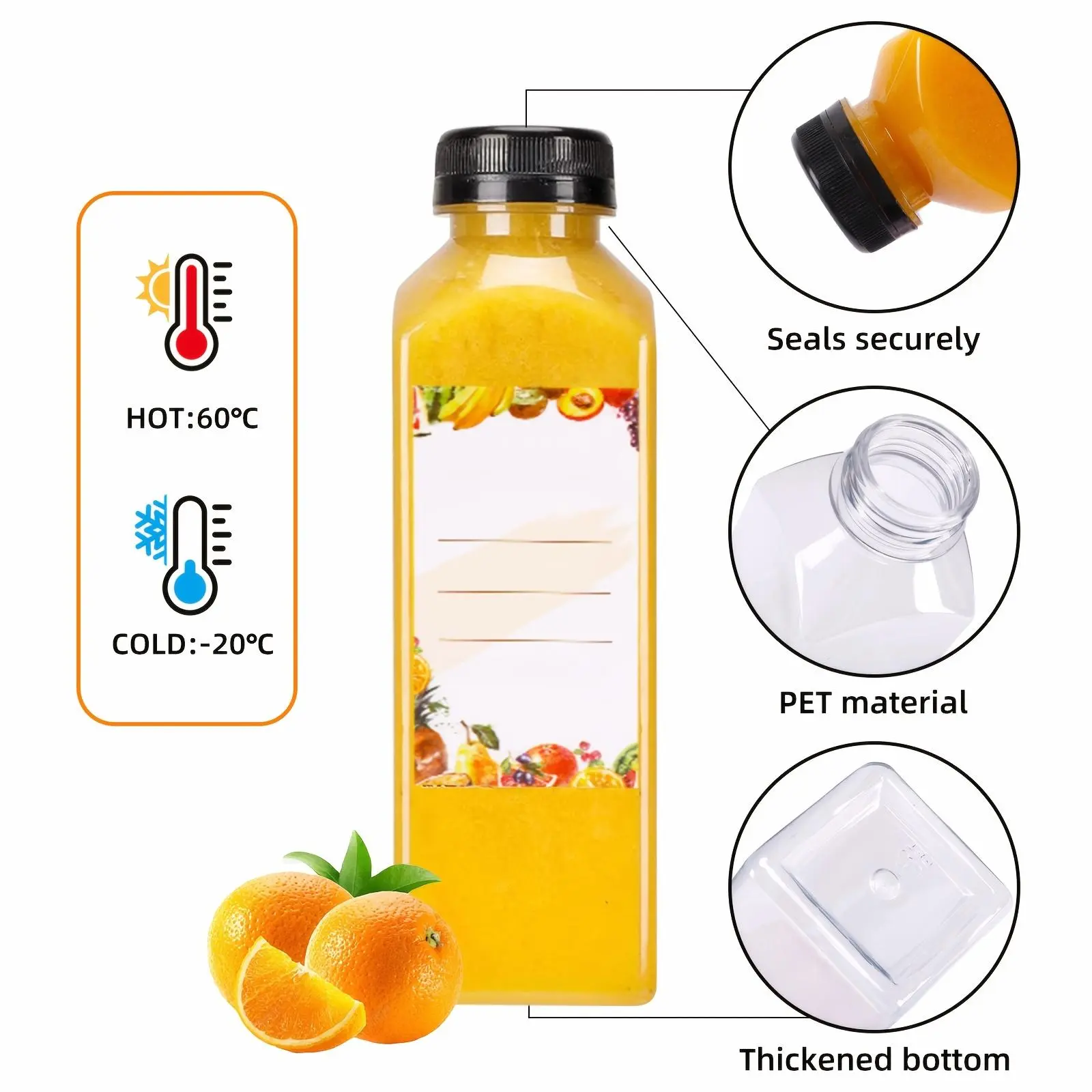 128pcs Plastic Juice Bottles with Caps, Refrigerator Juice Container with Lid, Reusable Container And Clear Beverage Bottle Can Hold Juice, Smoothies, Good Sealing, Bottles for Parties, Gatherings, Birthday Parties Outdoor Using. Funnel & Brush