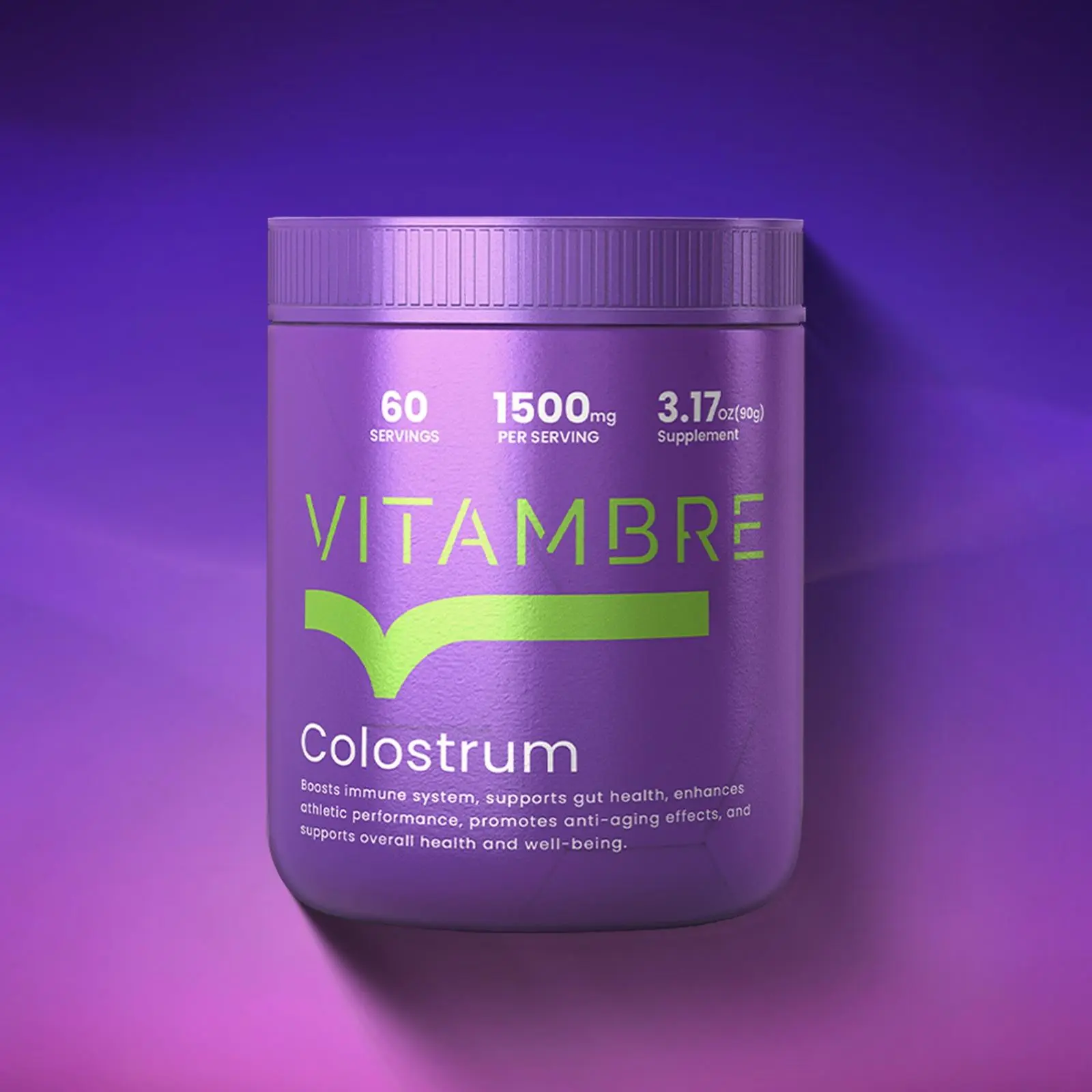 VitamBre Grass-Fed Bovine Colostrum Powder – Rich in Immunoglobulins, Lactoferrin & Growth Factors for Gut Health, Immunity, and Vitality