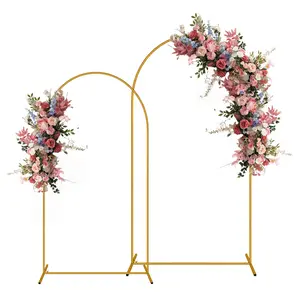 2pack Metal Arch Backdrop Stand(7.2FT/6FT), Decorative Balloon Arch Stand, Easy Assembly Gold Wedding Arch, Stable Backdrop Arch Stand for Wedding Ceremony, Birthday Party, Baby Shower
