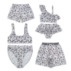 Matching Grey Camo Family Swimwear Stay Stylish & Dry, Quick-Dry & Breathable Womenswear