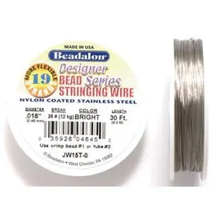 18FI295-30: Beadalon Silver .018 19-strand 30 Feet Spool 1 Spool