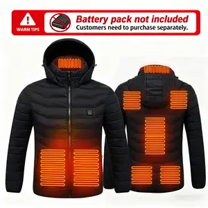 【Power Bank or Battery Pack Not included 】1 Piece Unisex  Puffer Coat Waterproof  Without Batteries And Mobile Power,Slim Fit Style,Gift for Women Menswear Stylish