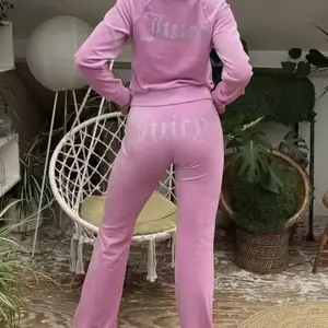 Women's Y2K Jogging Two-Piece Hooded Set Fall Winter Jogger Comfortable Pantsuit Long-Sleeved Jacket Coat & Trousers Casual Sets fitnes