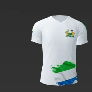 Customized country T shirts designed with Sierra Leone (Africa) colors - Flag and coat of arm