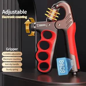 Electronic counting grip arm strength fitness device rehabilitation training exercise device five-finger grip device