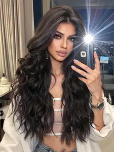 28 Inch Long Curly Wigs for Women, Gorgeous Fluffy Wigs with Blunt Bangs, Synthetic Full Machine Wigs for Party, Daily Use, Fashion Wig, Machine Made Wig