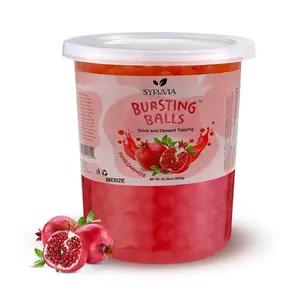 HOT - 2025!!!! BREXONIC Popping Boba Pearls Bursting Tea Balls Drink & Dessert Topping Strawberry Mango Blueberry Passion Fruit Flavored Bubble Tea Tapioca Pearls (Pomegranate, 2 LB Pack of 1