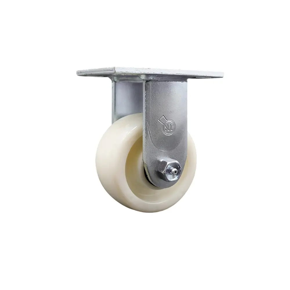 Service Caster SCC-30R420-NYR Chemical Resistant Nylon Rigid Plate Mount Caster, 4" Wheel, Heavy Duty for Carts-Equipment, 800 lbs Capacity