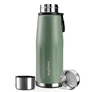 Augshark 20oz Insulated Water Bottle Stainless Steel Coffee Travel Cup with Lid Leak Termo Para Cafe Metal Water Bottle for Hot and Cold Drink Womens Mens Gifts Water Flask