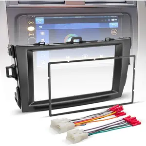 Double DIN Radio Installation Dash Kit W/Radio Wire Harness for 2009-2013 Toyota Corolla, Aftermarket Radio Dash Stereo Mounting Installation Trim Bezel Bracket Wire Kits
