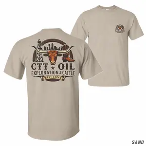 Retro CTT Oil Exploration & Cattle T-Shirt, West Texas Longhorn Oilfield Graphic Tee, Oilfield Cowboy Boots Shirt, Streetwear