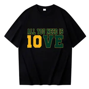 All You Need is Love Shirt Funny 10ve Football Lover T-Shirt 100% Cotton Unisex Relaxed Fit Digital Printing Vivid Graphics - Top