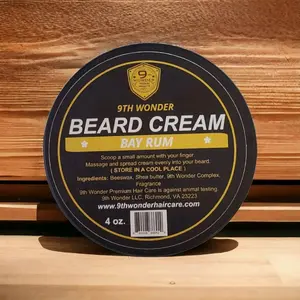 9th Wonder Natural Beard Cream with Raw Shea Mango Butter Coconut Oil Aloe Vera Hydrating Stimulates Hair Growth 6 Heavenly Scents Moisturizing Blend