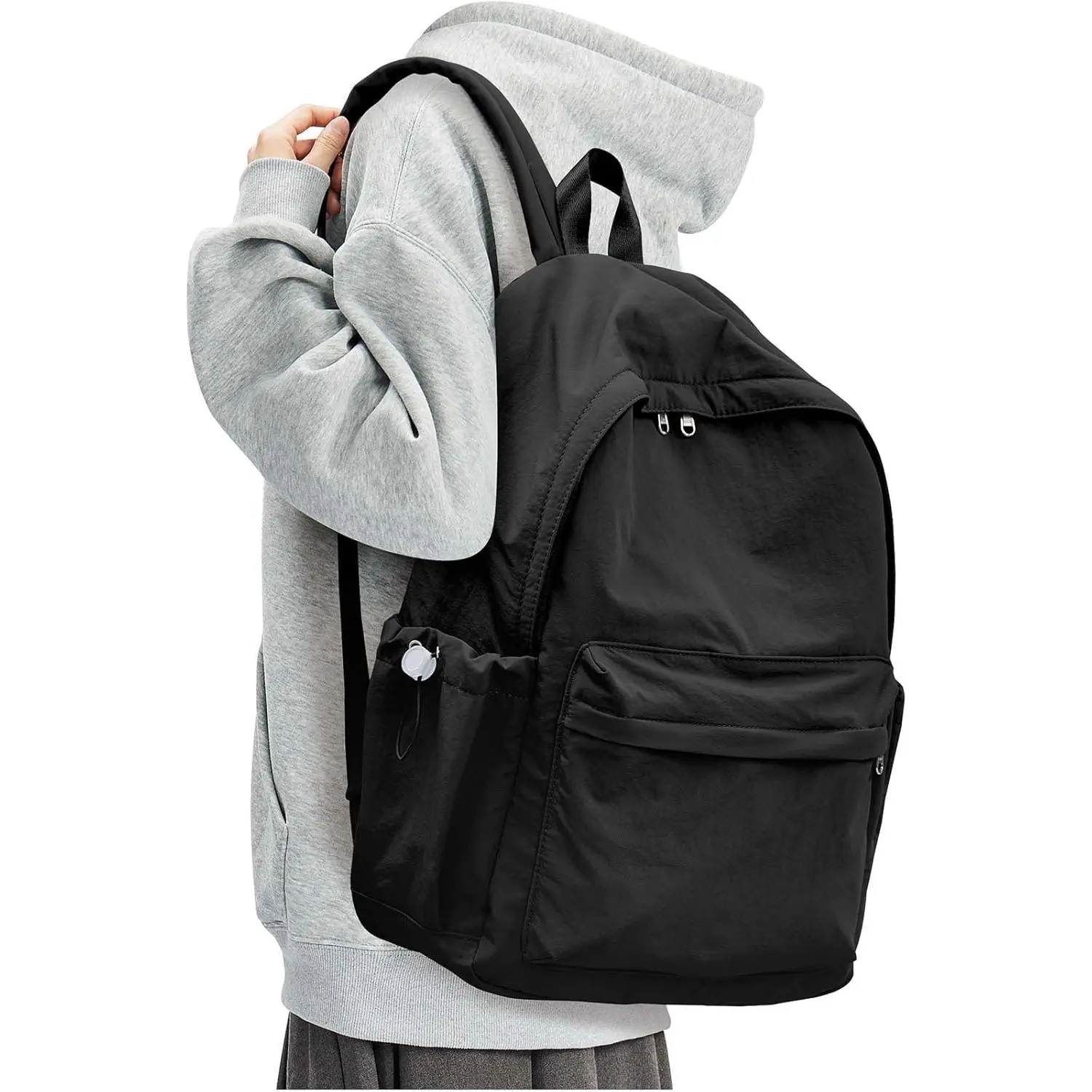 Black Backpack for School, High School Bookbag  Pack for Teens Girls Boys, Lightweight College Backpack Book Bag for Women Men, Simple Casual Daypack Backpack Mochilas Escolares para Adolescentes