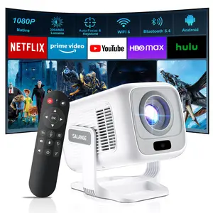 [Auto Focus & Keystone] Native 1080P Smart Projector with 5G Wifi 6 and Bluetooth 5.4 Short Throw Full HD Portable Outdoor Movie Projector with Built-in Speaker HY260Max Mini Portable Proyector Smart WiFi Projector