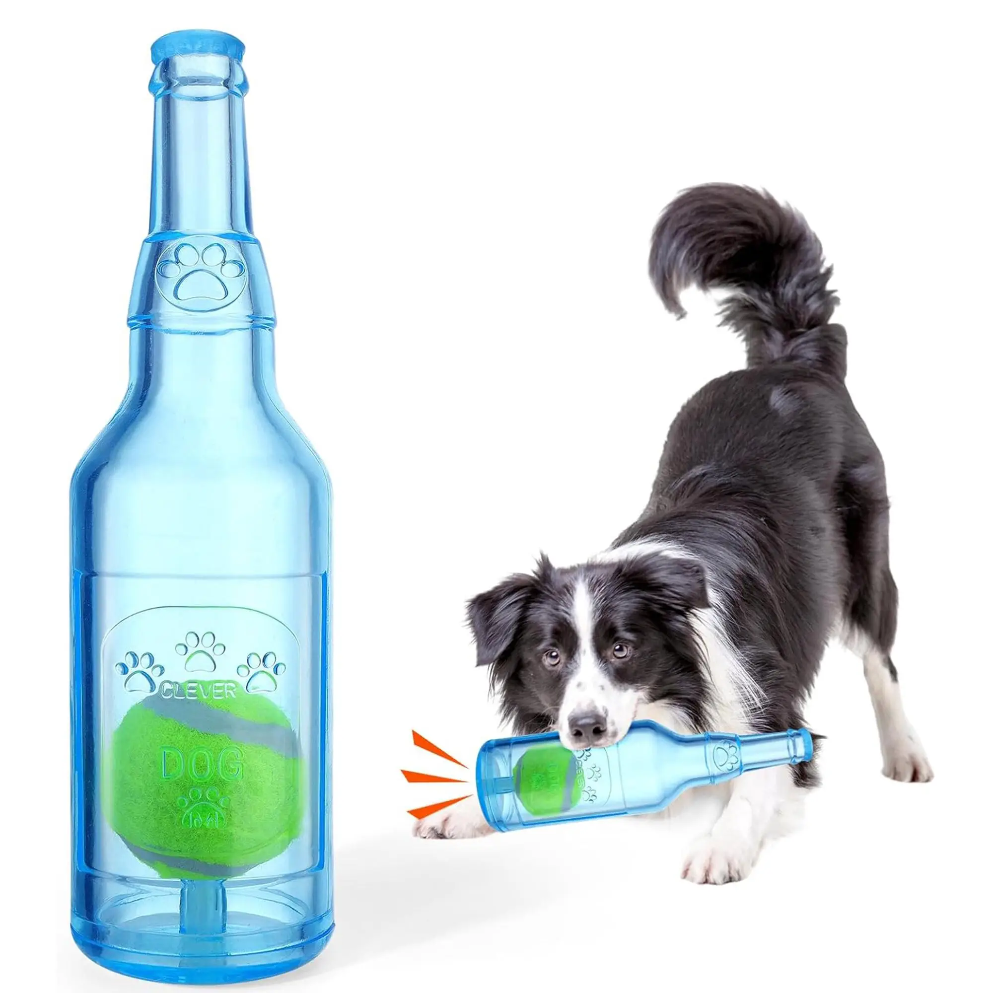 Water Bottle Design Dog Toy, 1 Count Squeaky Dog Toy, Indestructible Dog Toy, Safety Design Dog Chew Toy, Dog & Cat Accessories, Valentine's Day Gift,