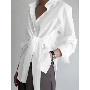 Button tied long shirt
